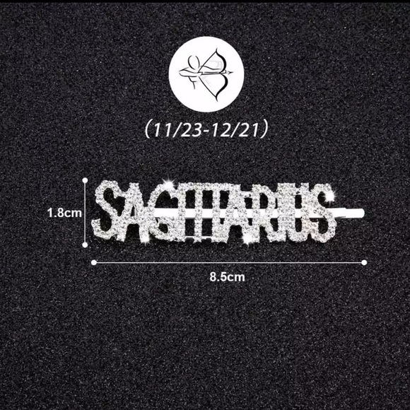 BLING Rhinestone Silver Hair Pin/Clip ZODIAC SIGNS - Picture 6 of 8